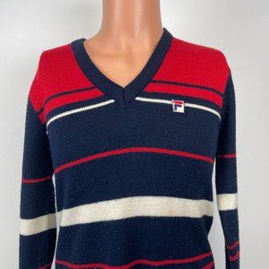 FILA Striped Wool Sweater Vintage 80s Made In Italy Size 36 S